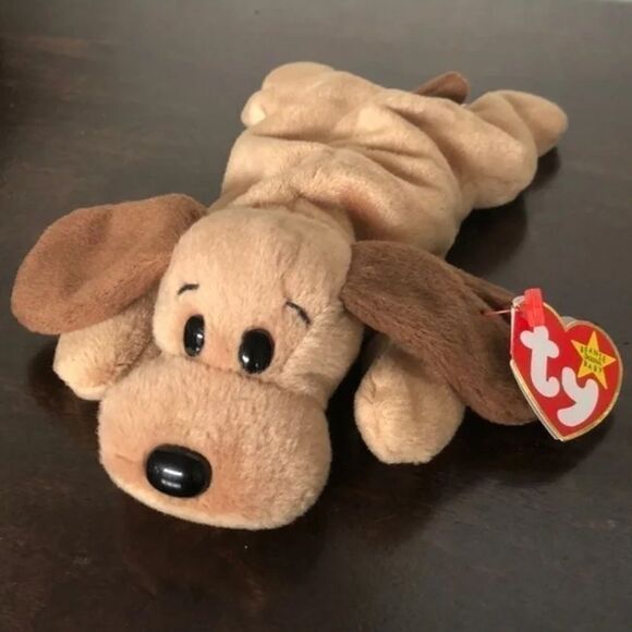 TY Beanie Baby “Bones” Brown Plush Dog - Picture 1 of 6